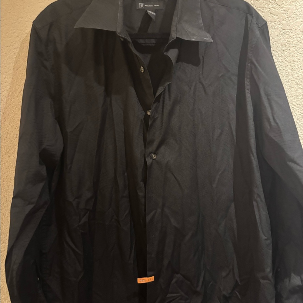 INC. Men's Black Button-Up dress shirt